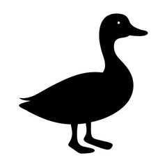 duck black silhouette icon - perfect for designs about jungle animals duck nature, wildlife, rainforest, vector art