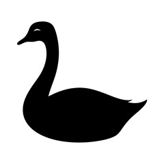 duck black silhouette icon - perfect for designs about jungle animals duck nature, wildlife, rainforest, vector art
