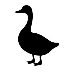duck black silhouette icon - perfect for designs about jungle animals duck nature, wildlife, rainforest, vector art