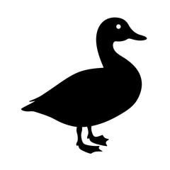 duck black silhouette icon - perfect for designs about jungle animals duck nature, wildlife, rainforest, vector art