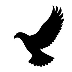 eagle black silhouette icon - perfect for designs about jungle animals eagle nature, wildlife, rainforest, vector art