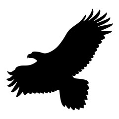 eagle black silhouette icon - perfect for designs about jungle animals eagle nature, wildlife, rainforest, vector art