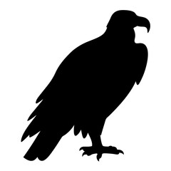 eagle black silhouette icon - perfect for designs about jungle animals eagle nature, wildlife, rainforest, vector art