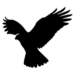 falcon black silhouette icon - perfect for designs about jungle animals falcon nature, wildlife, rainforest, vector art