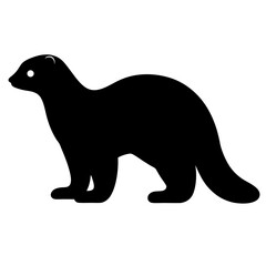 ferret black silhouette icon - perfect for designs about jungle animals ferret nature, wildlife, rainforest, vector art
