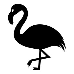 flamingo black silhouette icon - perfect for designs about jungle animals flamingo, nature, wildlife, rainforest, vector art