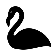 flamingo black silhouette icon - perfect for designs about jungle animals flamingo nature, wildlife, rainforest, vector art