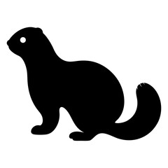 ferret black silhouette icon - perfect for designs about jungle animals ferret nature, wildlife, rainforest, vector art