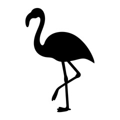 flamingo black silhouette icon - perfect for designs about jungle animals flamingo nature, wildlife, rainforest, vector art