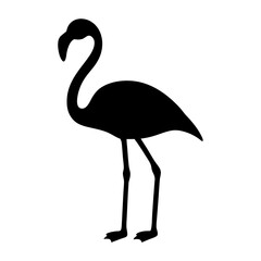 flamingo black silhouette icon - perfect for designs about jungle animals flamingo nature, wildlife, rainforest, vector art