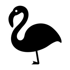 flamingo black silhouette icon - perfect for designs about jungle animals flamingo nature, wildlife, rainforest, vector art