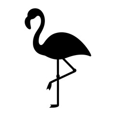 flamingo black silhouette icon - perfect for designs about jungle animals flamingo nature, wildlife, rainforest, vector art
