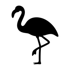 flamingo black silhouette icon - perfect for designs about jungle animals flamingo nature, wildlife, rainforest, vector art