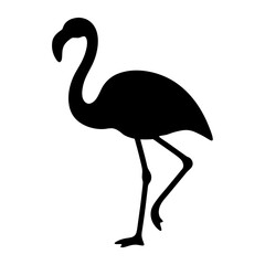 flamingo black silhouette icon - perfect for designs about jungle animals flamingo nature, wildlife, rainforest, vector art