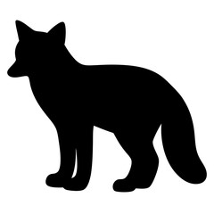 fox black silhouette icon - perfect for designs about jungle animals fox nature, wildlife, rainforest, vector art