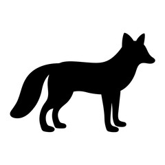 fox black silhouette icon - perfect for designs about jungle animals fox nature, wildlife, rainforest, vector art