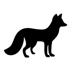 fox black silhouette icon - perfect for designs about jungle animals fox nature, wildlife, rainforest, vector art