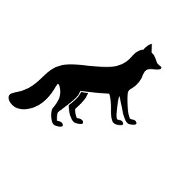 fox black silhouette icon - perfect for designs about jungle animals fox nature, wildlife, rainforest, vector art