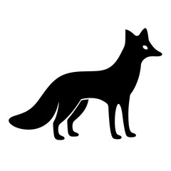 fox black silhouette icon - perfect for designs about jungle animals fox nature, wildlife, rainforest, vector art