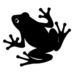 frog black silhouette icon - perfect for designs about jungle animals frog nature, wildlife, rainforest, vector art