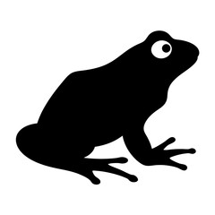 frog black silhouette icon - perfect for designs about jungle animals frog nature, wildlife, rainforest, vector art