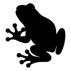 frog black silhouette icon - perfect for designs about jungle animals frog nature, wildlife, rainforest, vector art