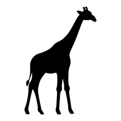 giraffe black silhouette icon - perfect for designs about jungle animals giraffe, nature, wildlife, rainforest, vector art