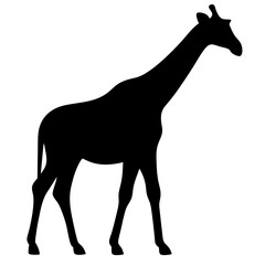 giraffe black silhouette icon - perfect for designs about jungle animals giraffe nature, wildlife, rainforest, vector art