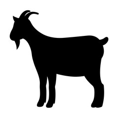 goat black silhouette icon - perfect for designs about jungle animals goat nature, wildlife, rainforest, vector art