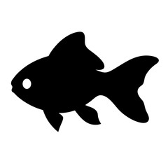 goldfish black silhouette icon - perfect for designs about jungle animals goldfish nature, wildlife, rainforest, vector art