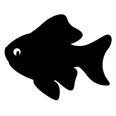 goldfish black silhouette icon - perfect for designs about jungle animals goldfish nature, wildlife, rainforest, vector art