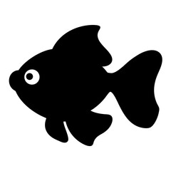 goldfish black silhouette icon - perfect for designs about jungle animals goldfish nature, wildlife, rainforest, vector art