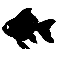 goldfish black silhouette icon - perfect for designs about jungle animals goldfish nature, wildlife, rainforest, vector art