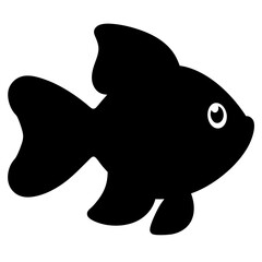 goldfish black silhouette icon - perfect for designs about jungle animals goldfish nature, wildlife, rainforest, vector art