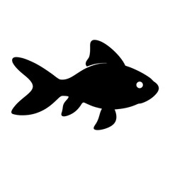goldfish black silhouette icon - perfect for designs about jungle animals goldfish nature, wildlife, rainforest, vector art