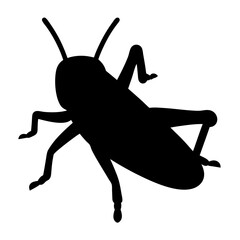 grasshopper black silhouette icon - perfect for designs about jungle animals grasshopper nature, wildlife, rainforest, vector art