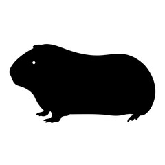 guinea pig black silhouette icon - perfect for designs about jungle animals guinea pig, nature, wildlife, rainforest, vector art