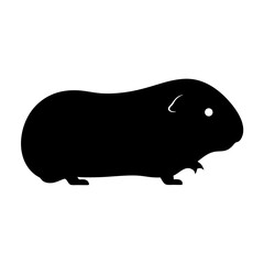 guinea pig black silhouette icon - perfect for designs about jungle animals guinea pig nature, wildlife, rainforest, vector art