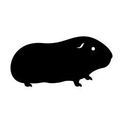 guinea pig black silhouette icon - perfect for designs about jungle animals guinea pig nature, wildlife, rainforest, vector art
