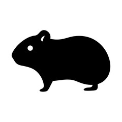 hamster black silhouette icon - perfect for designs about jungle animals hamster nature, wildlife, rainforest, vector art