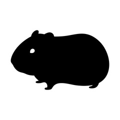 hamster black silhouette icon - perfect for designs about jungle animals hamster nature, wildlife, rainforest, vector art