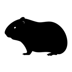 hamster black silhouette icon - perfect for designs about jungle animals hamster nature, wildlife, rainforest, vector art