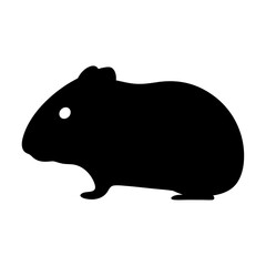 hamster black silhouette icon - perfect for designs about jungle animals hamster nature, wildlife, rainforest, vector art