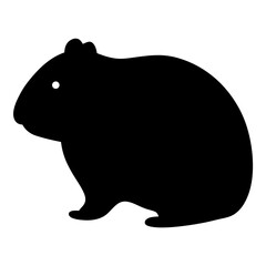 hamster black silhouette icon - perfect for designs about jungle animals hamster nature, wildlife, rainforest, vector art