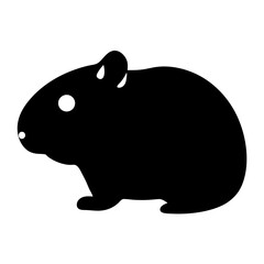 hamster black silhouette icon - perfect for designs about jungle animals hamster nature, wildlife, rainforest, vector art