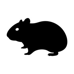 hamster black silhouette icon - perfect for designs about jungle animals hamster nature, wildlife, rainforest, vector art