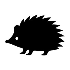 hedgehog black silhouette icon - perfect for designs about jungle animals hedgehog nature, wildlife, rainforest, vector art