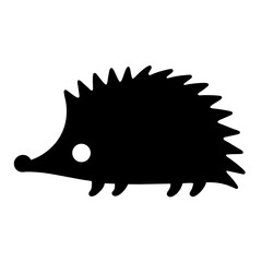 hedgehog black silhouette icon - perfect for designs about jungle animals hedgehog nature, wildlife, rainforest, vector art
