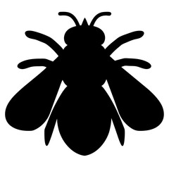 honeybee black silhouette icon - perfect for designs about jungle animals honeybee nature, wildlife, rainforest, vector art