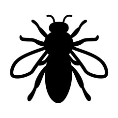 honeybee black silhouette icon - perfect for designs about jungle animals honeybee nature, wildlife, rainforest, vector art